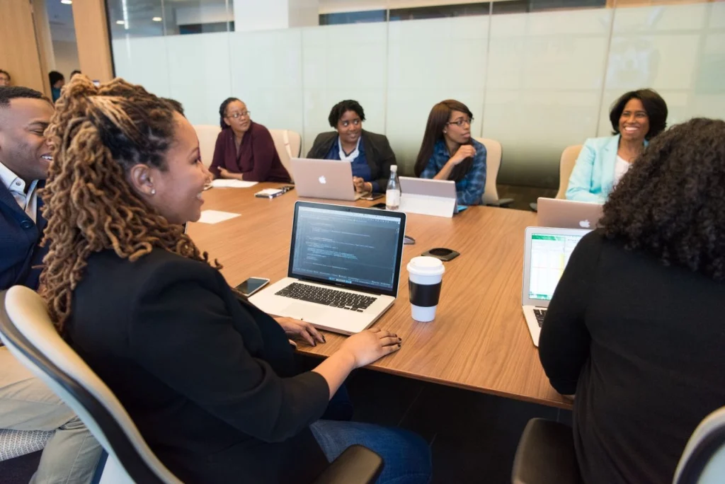 A group professionals working together