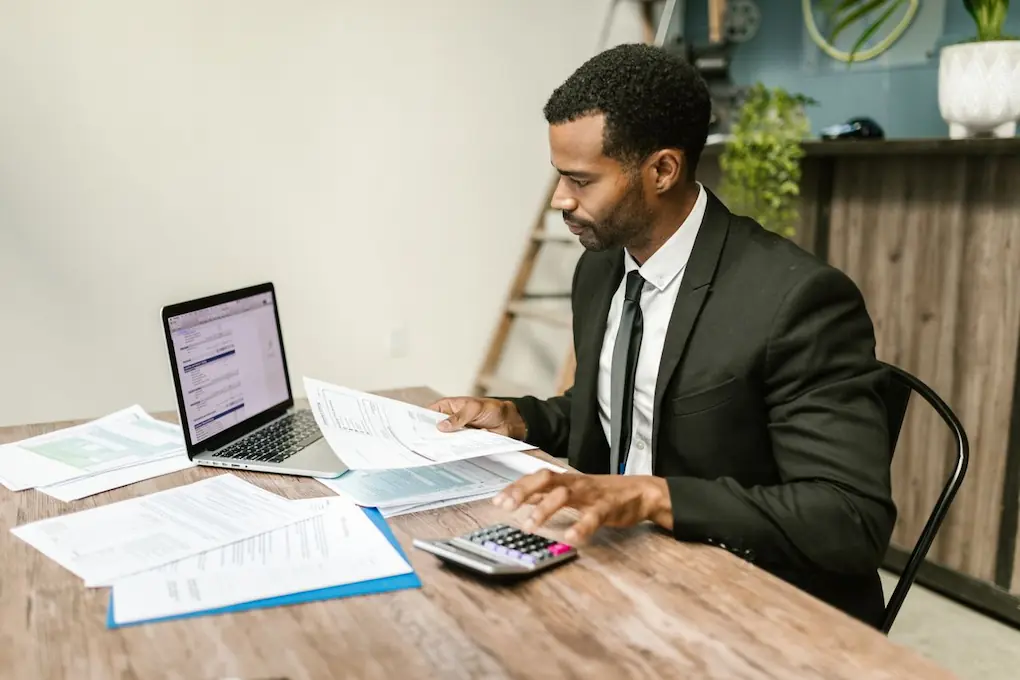 A man reviewing documents