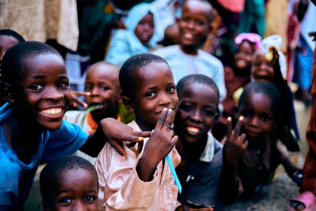 Kids posing for a photo
